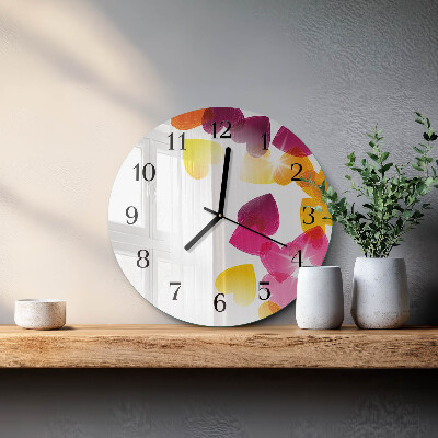 Reloj de pared redondo Corazones coloridos