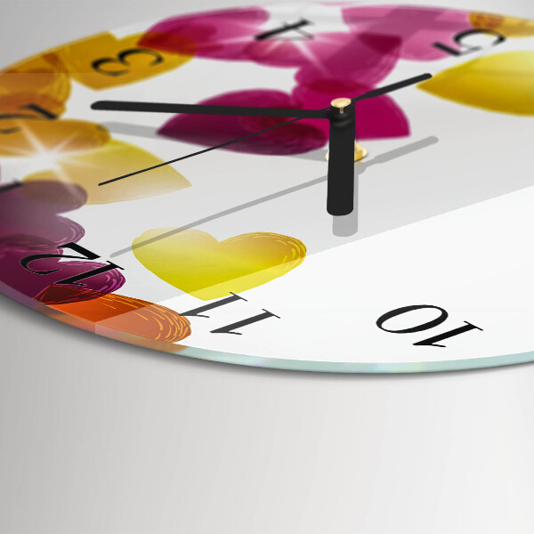 Reloj de pared redondo Corazones coloridos