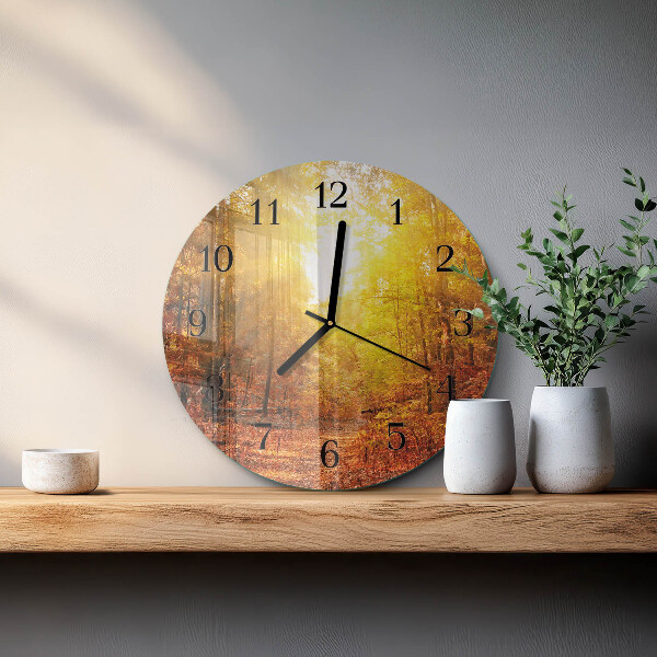 Reloj de pared redondo Bosque otoñal