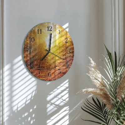 Reloj de pared redondo Bosque otoñal
