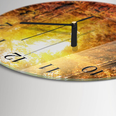 Reloj de pared redondo Bosque otoñal