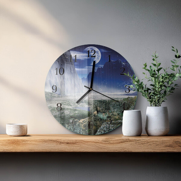 Reloj de pared redondo Montañas Luna