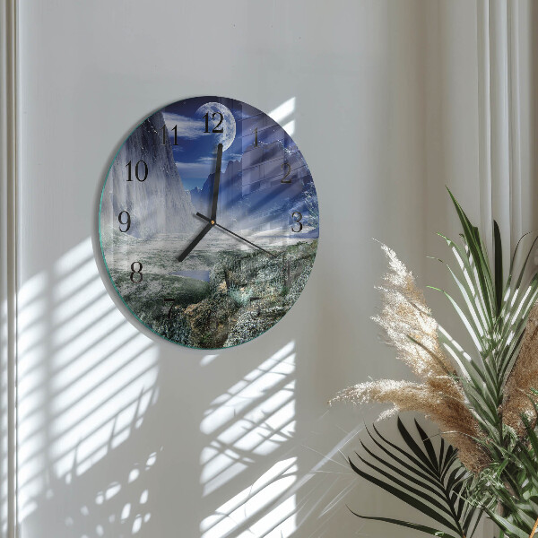 Reloj de pared redondo Montañas Luna
