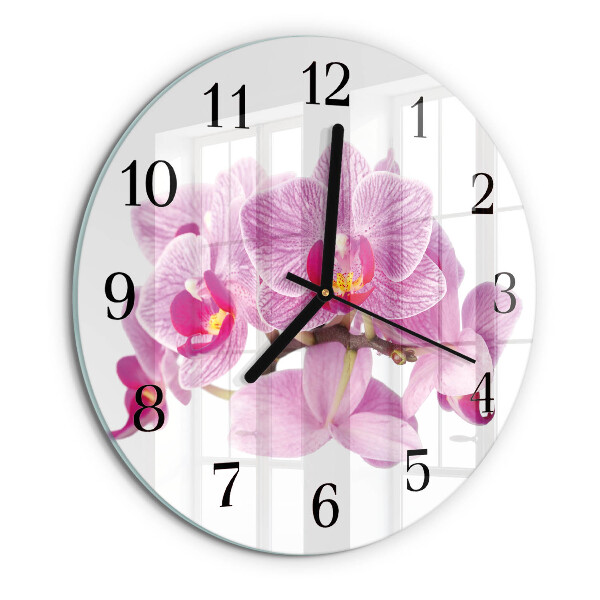 Reloj de pared redondo Orquídeas