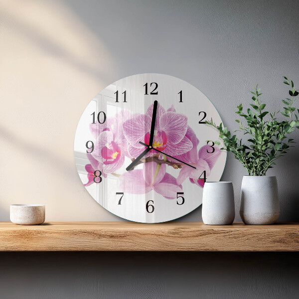 Reloj de pared redondo Orquídeas