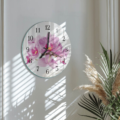 Reloj de pared redondo Orquídeas