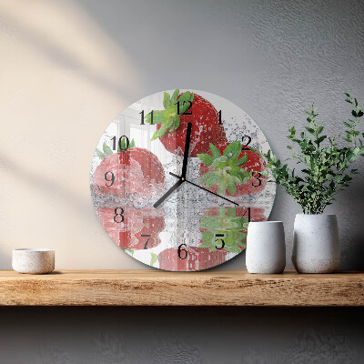 Reloj de pared redondo fresas