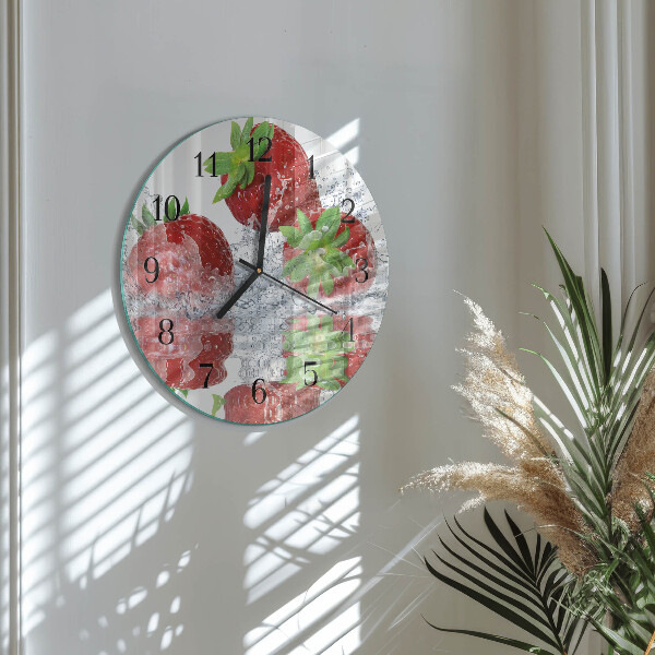 Reloj de pared redondo fresas