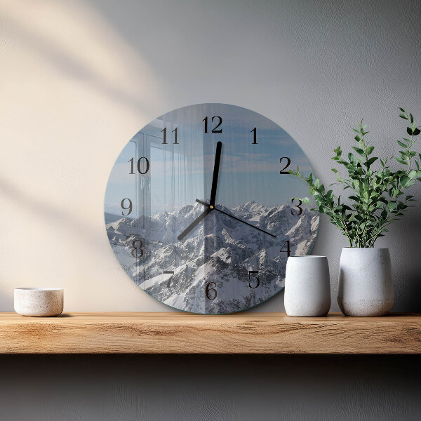 Reloj de pared redondo montañas