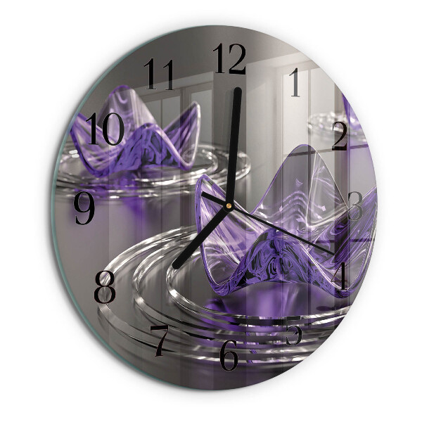 Reloj de pared redondo Flores de cristal