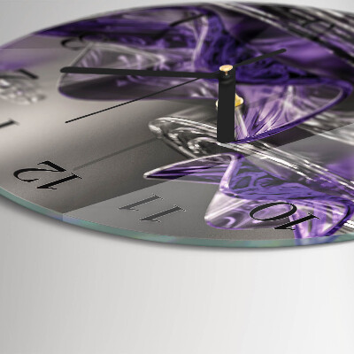 Reloj de pared redondo Flores de cristal