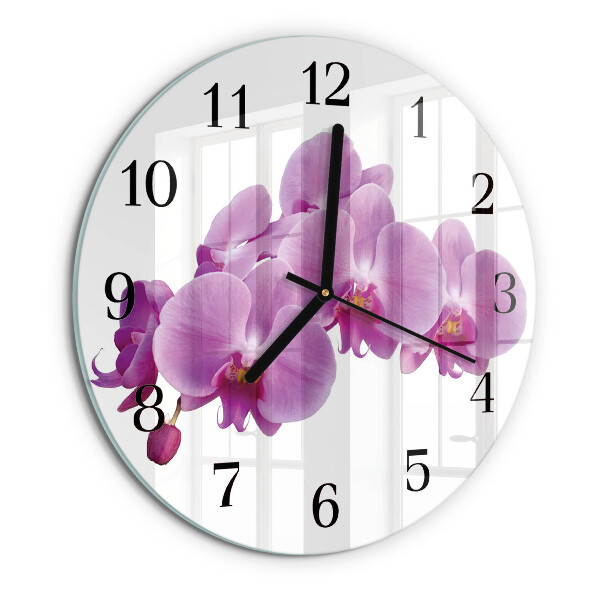 Reloj de pared redondo Orquídea