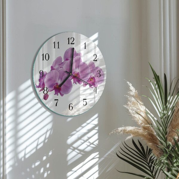 Reloj de pared redondo Orquídea
