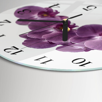 Reloj de pared redondo Orquídea