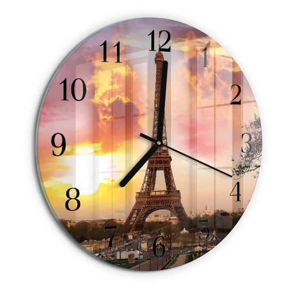 Reloj de pared redondo Torre Eiffel de París