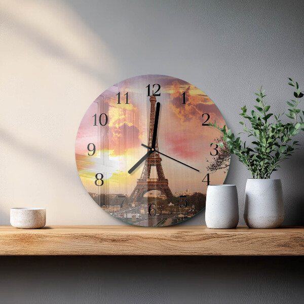 Reloj de pared redondo Torre Eiffel de París