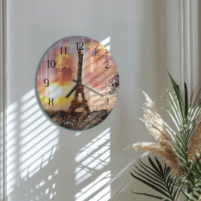 Reloj de pared redondo Torre Eiffel de París
