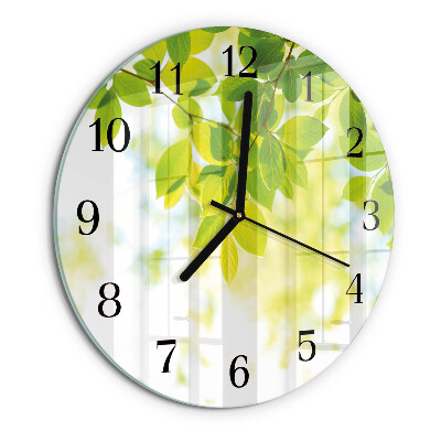 Reloj de pared redondo Hojas