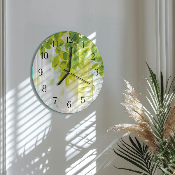 Reloj de pared redondo Hojas