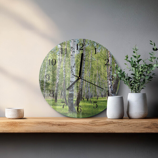 Reloj de pared redondo Bosque de abedules