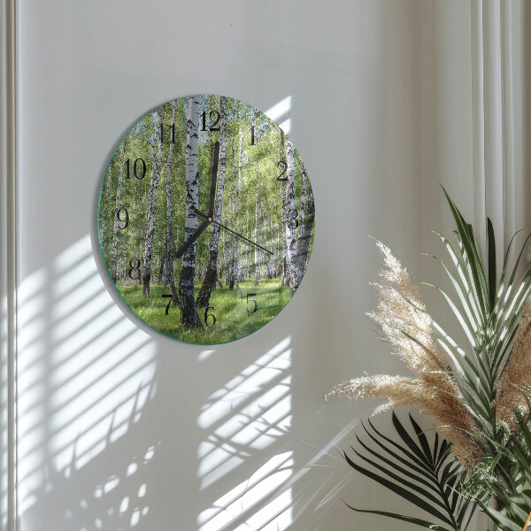 Reloj de pared redondo Bosque de abedules