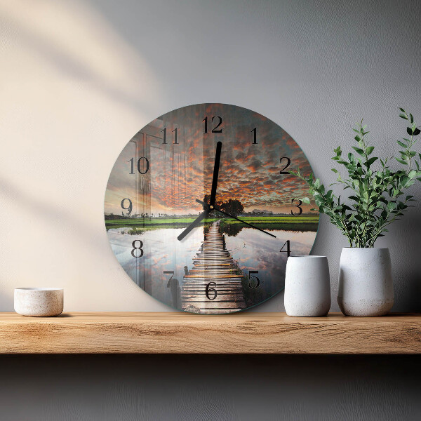 Reloj de pared redondo Puente de la pradera