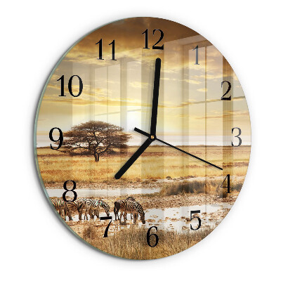 Reloj de pared redondo cebras