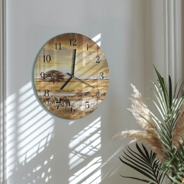 Reloj de pared redondo cebras
