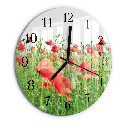 Reloj de pared redondo Amapolas