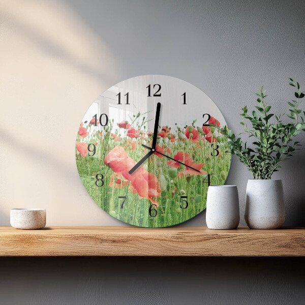 Reloj de pared redondo Amapolas