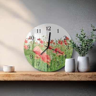 Reloj de pared redondo Amapolas