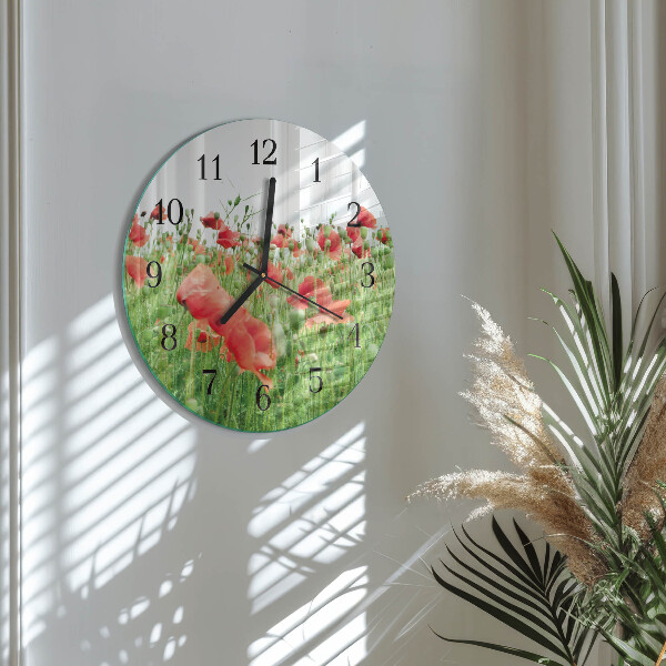 Reloj de pared redondo Amapolas