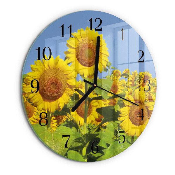 Reloj de pared redondo Girasoles