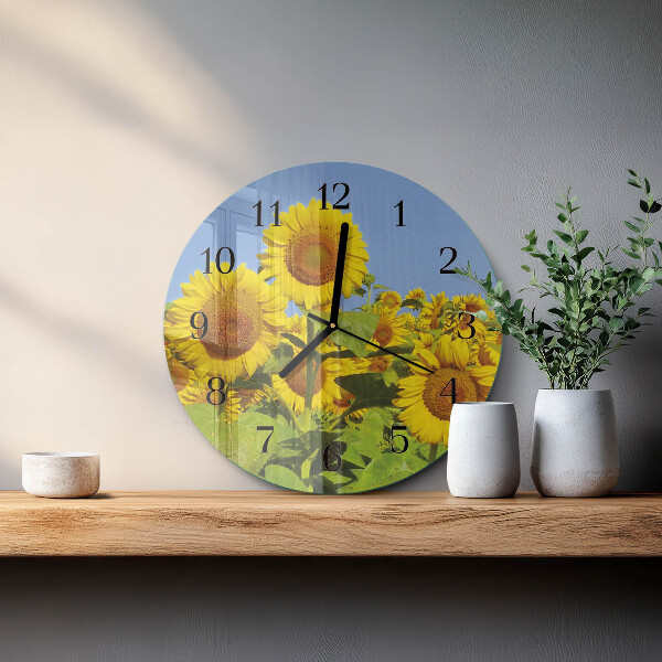 Reloj de pared redondo Girasoles