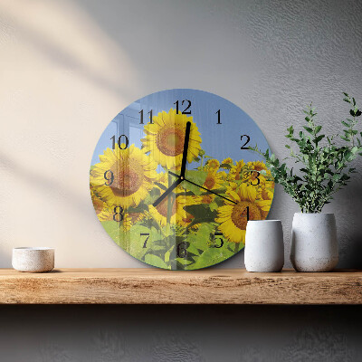 Reloj de pared redondo Girasoles