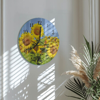 Reloj de pared redondo Girasoles