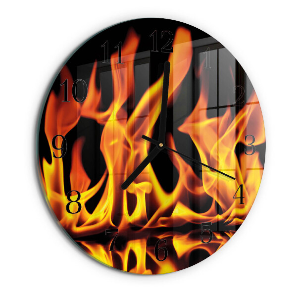 Reloj de pared redondo Fuego