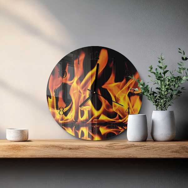 Reloj de pared redondo Fuego