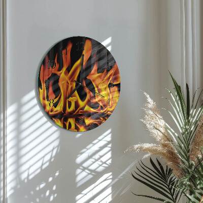 Reloj de pared redondo Fuego
