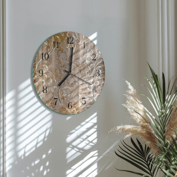 Reloj de pared redondo Patrón de flores