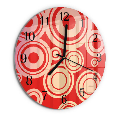 Reloj de pared redondo Círculos rojos