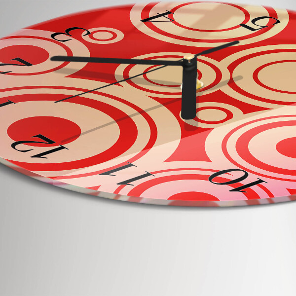 Reloj de pared redondo Círculos rojos