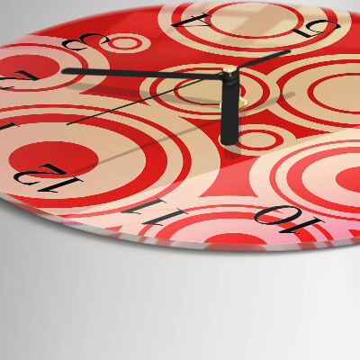 Reloj de pared redondo Círculos rojos