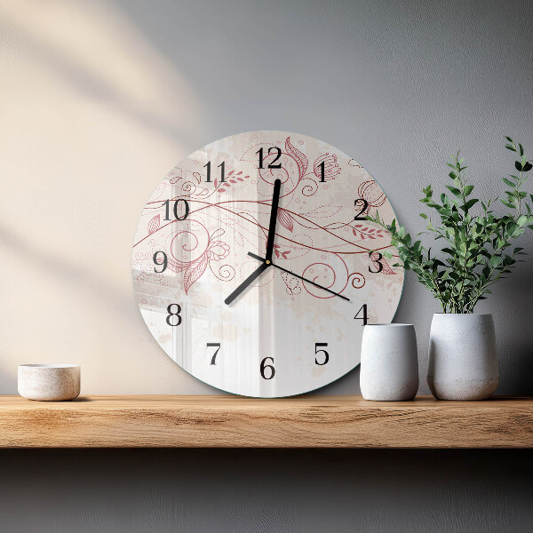 Reloj de pared redondo Arte floral