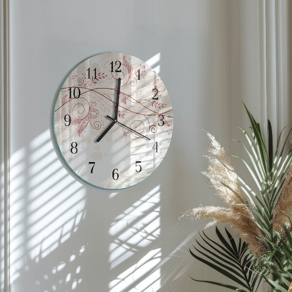Reloj de pared redondo Arte floral