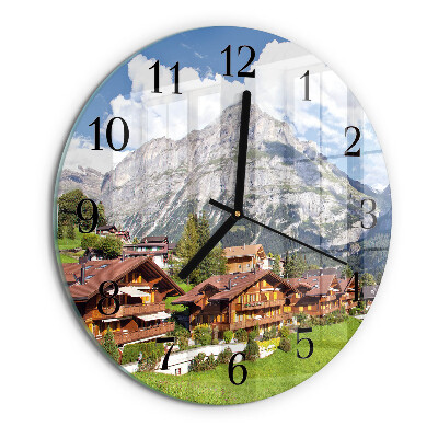 Reloj de pared redondo montañas