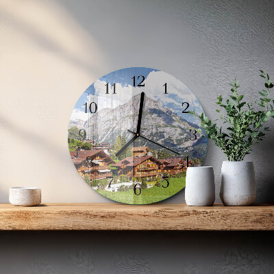 Reloj de pared redondo montañas