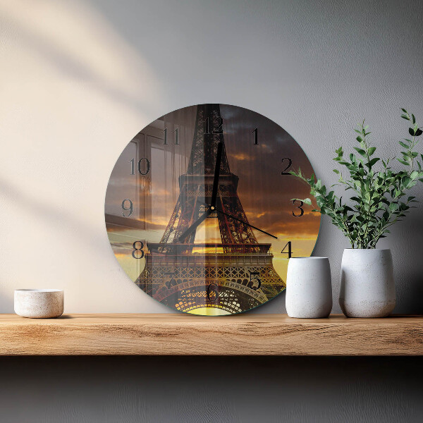 Reloj de pared redondo Torre Eiffel de París