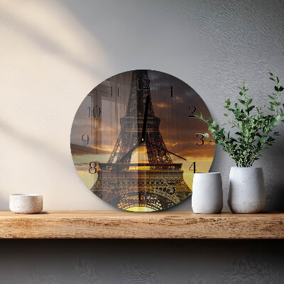 Reloj de pared redondo Torre Eiffel de París