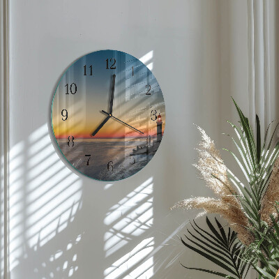 Reloj de pared redondo Faro del mar